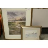Gordon Rushmer a signed ltd edn scenic view print of Bosham Harbour and another by Patricia Hall (2)