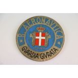 A World War Two / WW2 Italian Air Force Security Guards Enamel Badge. Marked Johnson Milano To The