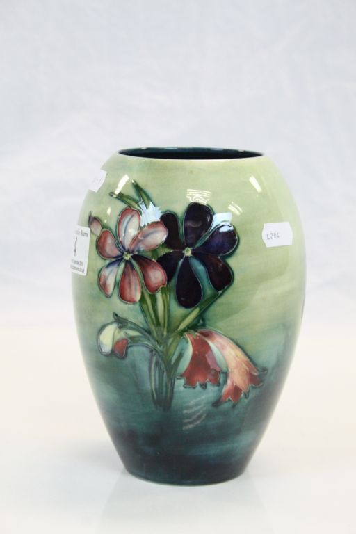 Vintage Moorcroft Pottery vase, hand painted with "Spring Flowers", stands approx 18cm is fully - Image 3 of 6