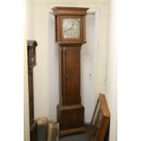 George III Oak 8 day Longcase Clock, the silvered face marked ' Winstanley, Wirksworth ' and with