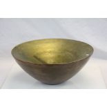Large copper and brass Eastern offering bowl