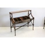 19th century Style Mahogany Library Side Table with Five Section Book Trough below, raised on