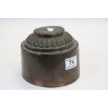 Vintage Copper Jelly Mould with silvered interior & marked "R.P.B", approx 14cm diameter