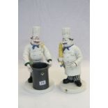 Pair of resin novelty French chefs marked Fleur de Lis 1998