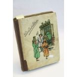 Postcard album containing large quantity of vintage postcards