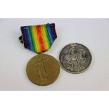 A Full Size British World War One / WW1 Medal Pair Issued To 31843 SJT. W.C. LEWIS Of The Royal