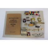 A Collection Of Military Items To Include United States Air Corps Badges, Medal Bars And A Modern
