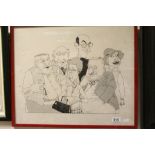 Framed Cartoon Illustration group of characters