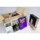 Quantity pop hardback books to include rock and pop, Elvis, Beatles etc