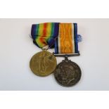 A Full Size British World War One / WW1 Medal Pair Issued To SE-23849 PTE. C.F. MILES Of The Army