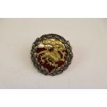 A Victorian The Border Regiment Officers Collar Badge, White Metal Construction With Twin Lug Fixing