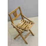 Vintage Beech Wood Child's Folding Chair