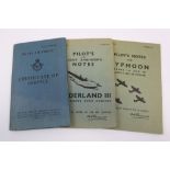 A Small Collection Of World War Two / WW2 RAF / Royal Air Force Ephemera To Include Pilots Notes