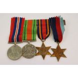 A Full Size British World War Two / WW2 Medal Group To Include The British War Medal, The Defence