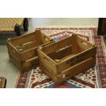 Two vintage Darby Bros Methwold wooden crates