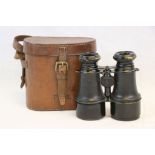 A Pair Of World War One Era Military Field Binoculars, Marked "Lumiere" Paris, Complete With