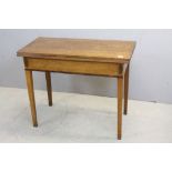 19th century Oak and Mahogany Inlaid Side Table raised on Square Tapering Legs, 93cms wide x 75cms