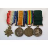 A World War One / WW1 Miniature Medal Group Of Four To Include The British War Medal, The Victory