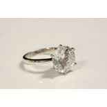 Large single stone CZ dress ring