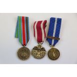 A Collection Of Three Miniature Medals To Include The United States Meritorious Service Medal,