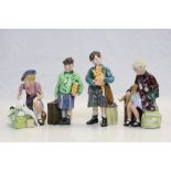 Royal Doulton set of four "evacuee" figurines to include; The Homecoming HN3295, The Boy Evacuee