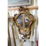 19th century Gilt and Gesson Girandole Mirror with Candle Sconces