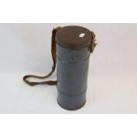 A Vintage World War Two Era European Gas Mask Storage Canister.