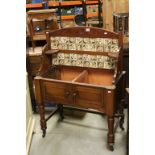 Late Victorian Washstand with Floral Tiled Back (lacking marble top), 85cms wide x 118cms high