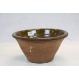 Terracotta Part Glazed Dairy Bowl