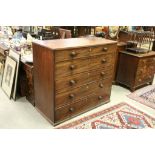 19th century Mahogany Secretaire Chest, the second drawer with drop front opening to reveal a fitted