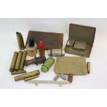 A Collection Of World War Two / WW2 Militaria To Include Brass Shells, Trench Art, Lighter & Gun Oil