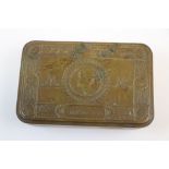 A World War One / WW1 Brass Princess Mary Christmas 1914 Gift Tin.