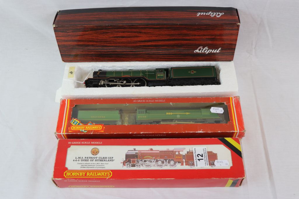 Three boxed boxed OO gauge locomotives to include Liliput 1037 Flying Scotsman, Hornby R357 LMS 4- - Image 2 of 5