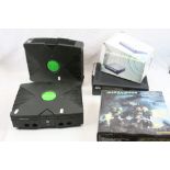 Retro Gaming - Three Xbox consoles to include Xbox 360 and 2 x Xbox, boxed Xbox 360 DVD player,