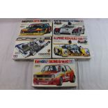 Five boxed 1:24 Tamiya model kits to include No.SS2408 VW Golf Racing, No.14 Ford Zakspeed