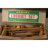 A box set of Jaques croquet set, plus junior mallets