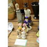 Seven Limited Edition John Beswick ceramic Top Cat figurines with COA's plus two empty Jim Beam