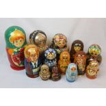 Large quantity of Nesting Russian style dolls