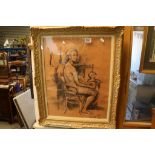 M D' Aguilar, Contemporary framed pastel of a seated nude signed and dated 83