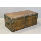 Vintage Pine Metal Bound Box, 62cms long x 26cms high