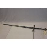 A lifesize Copy of the Sword of Aragon in The lord of the Rings "Anduril", approx 134cm long in