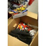 Large box of vintage Scalextric to include Cars