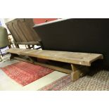 Vintage Wooden School Gym Bench, 334cms long x 30cms high