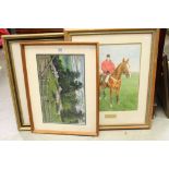 Three framed and glazed watercolours to include a W.G. Samual watercolour of a rural scene.