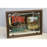 Tetley Bitter Framed Advertising Mirror featuring a Hunting Scene, 88cms x 63cms