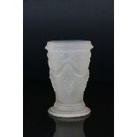 19th Century Lalique style opaque glass vase decorated with hops with registration diamond to base