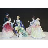 A collection of six Royal Doulton figures to include Deborah, Ascot, Rebecca, Amy's Sister, Nina and