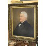 Large 19th Century oil painting portrait of a gent in an ornate gilt frame