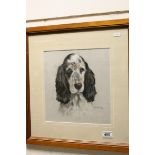 M Gear framed pastel study of a Cocker Spaniel