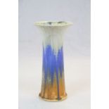 Early 20th Century Ruskin Pottery flared Vase, approx 24.5cm tall with tonal colours, cream to